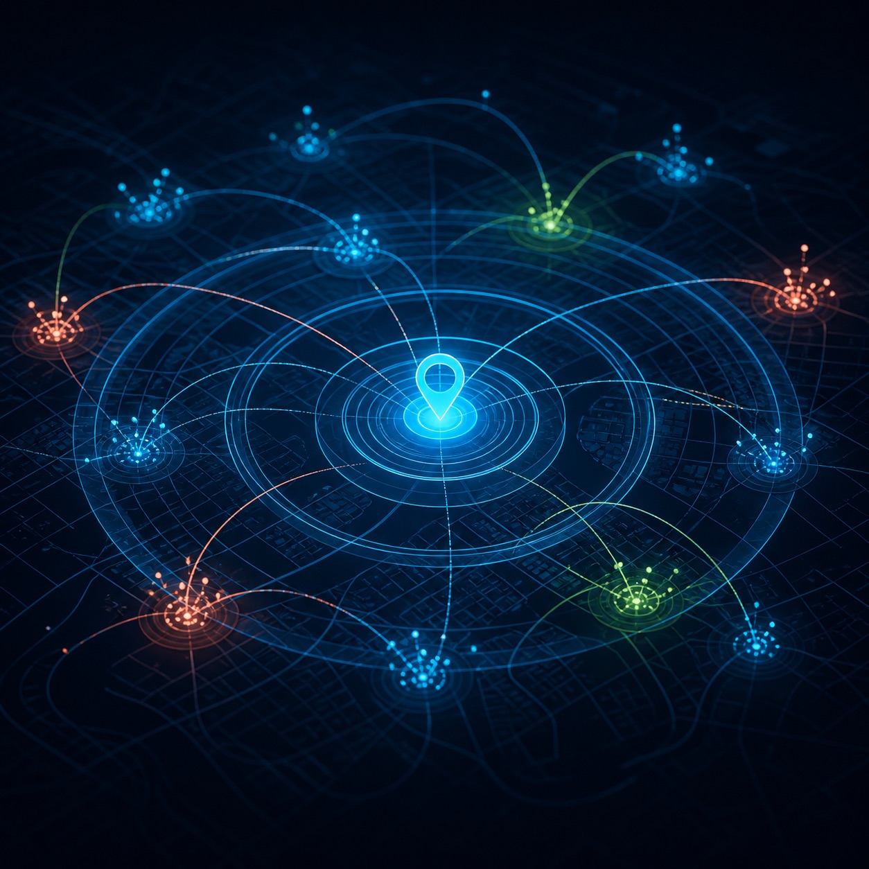 Abstract map showing audience clusters and location signals